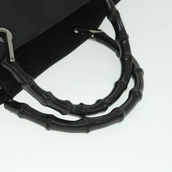 GUCCI GG Canvas Bamboo Hand Bag Black 002 1015 Auth fm2780 - Picture 7 of 16